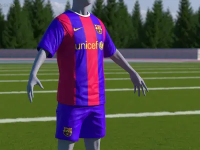 Soccer Clothes Barcelona 3D model