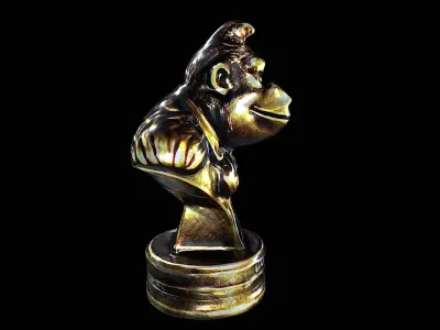 donkey kong bronze statue 3D model