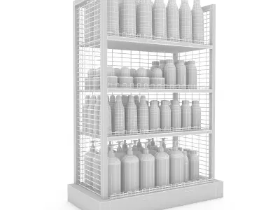 cosmetic product market stand 03 Low-poly 3D model