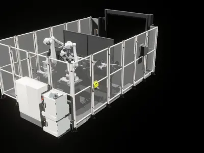 Industrial - FULL Procees 3D Simulation Sport Welding Robot ABB  3D model