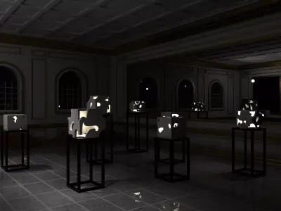 MODELLO STANZA ESIBIZIONE Low-poly 3D model