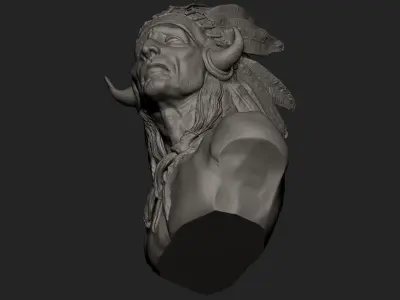American Native Warrior 3D print model