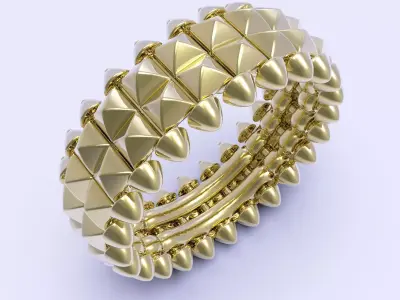 Clash Two Row Ring 20 mm 3D print model