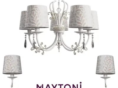 Chandelier Emilia ARM737-PL-05-W Maytoni Modern Free 3D model