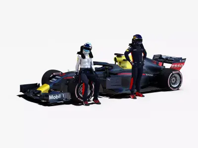 Formula 1 car 2018 Low-poly 3D model