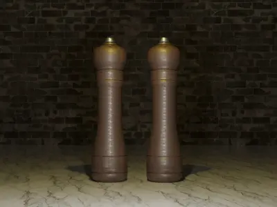 Mid-Poly Salt And Pepper Shakers 3D model