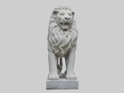 Stone lion statue Model Low-poly 3D model