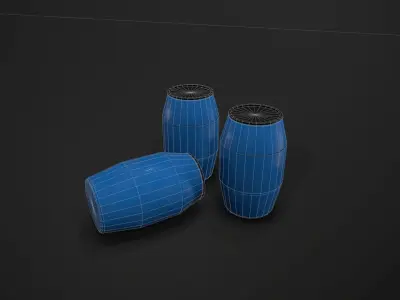 Plastic Barrel Model Game Ready  Low-poly 3D model