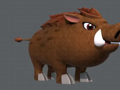 Boar V02 Low-poly 3D model