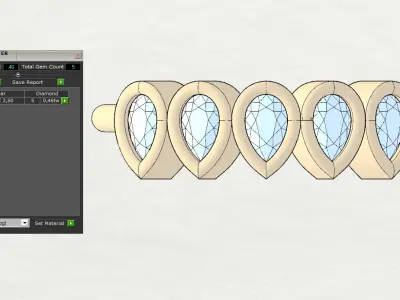 Pear cut bezel ring N7 3D print model