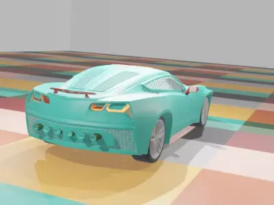 CG Future Car Corvette Model 3D print model