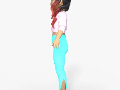 Realistic 3D Girl Character Rigged 3D model purchase
