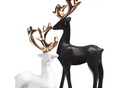 Deer Statues Low-poly 3D model