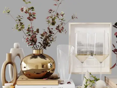 Decorative Set 229 Low-poly 3D model