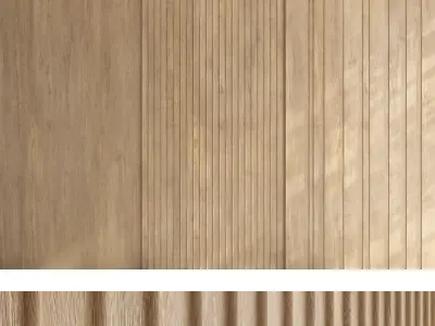 Wood panel set v08 3D model