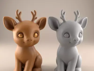 Adorable Baby Deer 3D STL Model File 3D print model