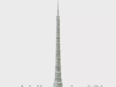 Burj Khalifa Tower Architectural Model Low-poly 3D model