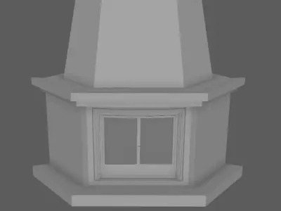 Corner Fireplace for the house low poly Free low-poly 3D model