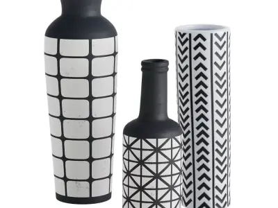 Pier 1 Set of 3 Vases 3D model