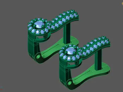 Women Earrings 3DM STL Womens Earring Renders 3D print models   3D print model order