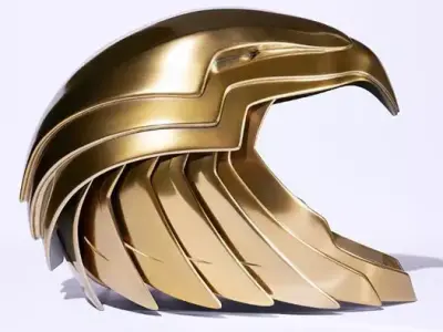 Luxury Golden Eagle Mask 3D Layered Wings Sculptural Design Low-poly 3D model