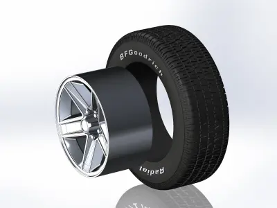 Wheels for scale model of Camaro Z28 1982 3D print model