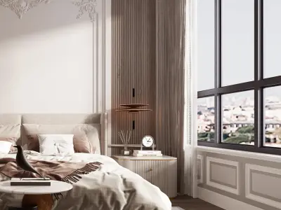 Home French decoration bedroom villa 3D model