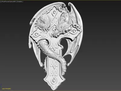 model reliefs dragon sculpture  decor exterior gold  luxurious 3D model