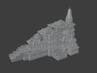 Ram Mandir 3D Model Intricate Temple Design Free 3D print model