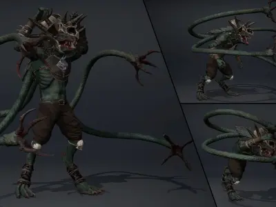 Mist Mage Tentacle Low-poly 3D model