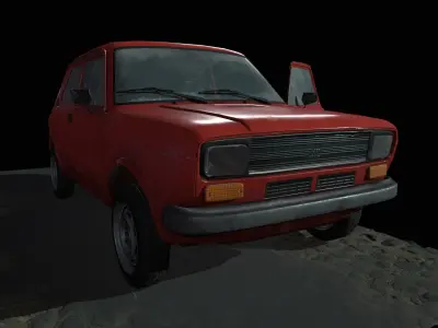 Old car  Low-poly 3D model