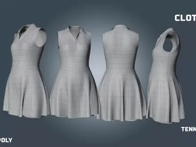 tennis dress - clothyfic outfit Low-poly 3D model