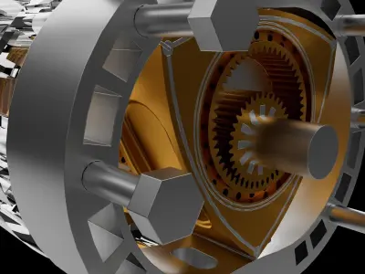 Three combustion chambers 3D print model