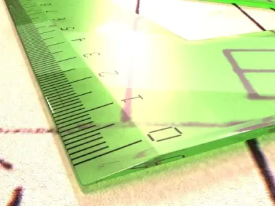 Angle Bevel Ruler 02 3D model