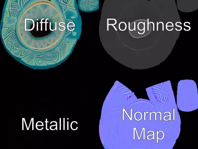 Turquoise Ceramic Dish model pack Low-poly 3D model