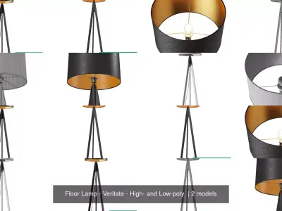 Floor Lamp - Veritate - High- and Low-poly  3D Model Collection