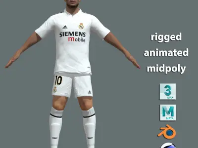 T-Pose Rigged Luis Figo Real Madrid 3D model