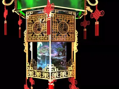 Chinese palace lantern 3D model 8