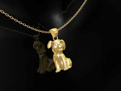 Dalmatian Dog statue-sculpture-pendant-jewelry-gold 3D print model
