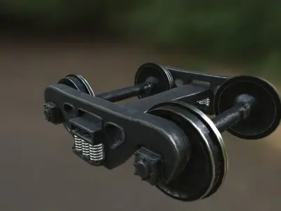 Biaxial carriage trolley Low-poly 3D model