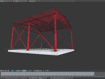 Industrial Steel Shed 3D model