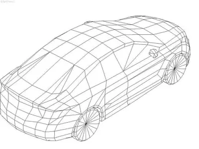 Generic Sedan v9 Low-poly 3D model