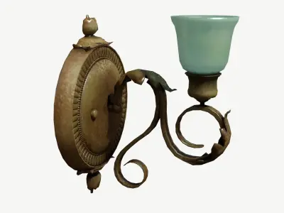 Antique Wall Lamp Low-poly 3D model