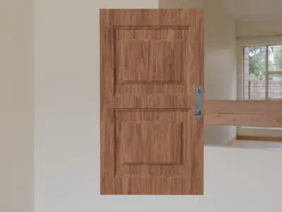 5 Modern Wooden Doors Pack Low-poly 3D model