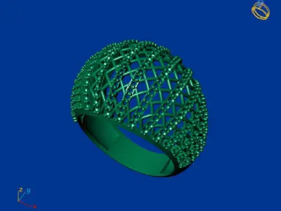 Women Stone Rings Diamond 3D print model 18