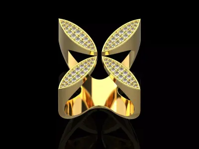 Ring with diamonds  N119 3D print model