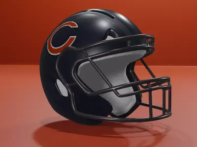 Chicago Bears Football Helmet 3D model