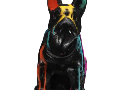 Painting Dog Low-poly 3D model