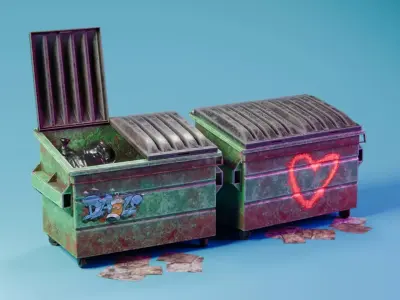 Dumpsters Free low-poly 3D model