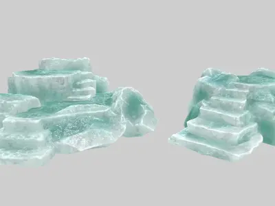 Altar Set emerald quartz Low-poly 3D model
